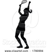 Vector Illustration of Tennis Silhouette Sport Player Lady by AtStockIllustration