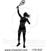 Vector Illustration of Tennis Silhouette Sport Player Lady by AtStockIllustration