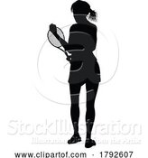 Vector Illustration of Tennis Silhouette Sport Player Lady by AtStockIllustration