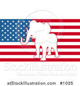 Vector Illustration of the American Flag with Republican Elephant by AtStockIllustration