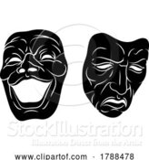 Vector Illustration of Theater or Theatre Drama Comedy and Tragedy Masks by AtStockIllustration