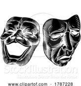 Vector Illustration of Theater or Theatre Drama Comedy and Tragedy Masks by AtStockIllustration