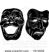 Vector Illustration of Theater or Theatre Drama Comedy and Tragedy Masks by AtStockIllustration