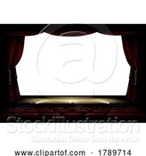 Vector Illustration of Theater or Theatre Movie Screen Cinema Background by AtStockIllustration