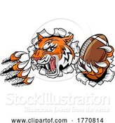 Vector Illustration of Tiger American Football Player Sports Mascot by AtStockIllustration
