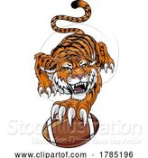 Vector Illustration of Tiger American Football Sports Team Animal Mascot by AtStockIllustration