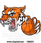 Vector Illustration of Tiger Baketball Player Animal Sports Mascot by AtStockIllustration