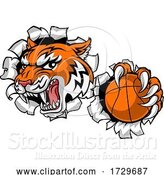 Vector Illustration of Tiger Baketball Player Animal Sports Mascot by AtStockIllustration