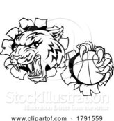 Vector Illustration of Tiger Baketball Player Animal Sports Mascot by AtStockIllustration