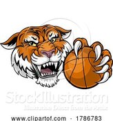 Vector Illustration of Tiger Basketball Ball Animal Sports Team Mascot by AtStockIllustration
