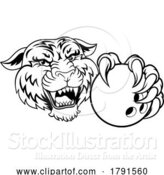 Vector Illustration of Tiger Bowling Ball Animal Sports Team Mascot by AtStockIllustration
