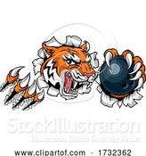 Vector Illustration of Tiger Bowling Player Animal Sports Mascot by AtStockIllustration