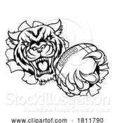 Vector Illustration of Tiger Cat Animal Sports American Football Mascot by AtStockIllustration