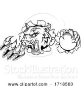 Vector Illustration of Tiger Cricket Player Animal Sports Mascot by AtStockIllustration