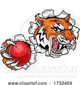 Vector Illustration of Tiger Cricket Player Animal Sports Mascot by AtStockIllustration