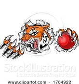 Vector Illustration of Tiger Cricket Player Animal Sports Mascot by AtStockIllustration