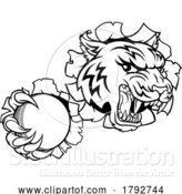 Vector Illustration of Tiger Cricket Player Animal Sports Mascot by AtStockIllustration