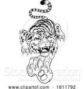 Vector Illustration of Tiger Gamer Video Game Animal Sports Team Mascot by AtStockIllustration