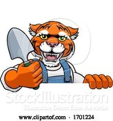 Vector Illustration of Tiger Gardener Gardening Animal Mascot by AtStockIllustration