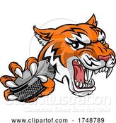 Vector Illustration of Tiger Ice Hockey Player Animal Sports Mascot by AtStockIllustration