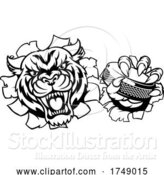 Vector Illustration of Tiger Ice Hockey Player Animal Sports Mascot by AtStockIllustration