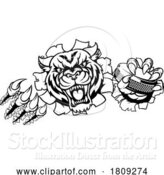 Vector Illustration of Tiger Ice Hockey Player Animal Sports Mascot by AtStockIllustration