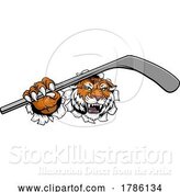 Vector Illustration of Tiger Ice Hockey Team Sports Mascot by AtStockIllustration