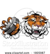 Vector Illustration of Tiger Ice Hockey Team Sports Mascot by AtStockIllustration