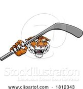 Vector Illustration of Tiger Ice Hockey Team Sports Mascot by AtStockIllustration