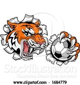 Vector Illustration of Tiger Soccer Football Player Animal Sports Mascot by AtStockIllustration