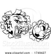 Vector Illustration of Tiger Soccer Football Player Animal Sports Mascot by AtStockIllustration