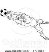 Vector Illustration of Tiger Soccer Football Player Animal Sports Mascot by AtStockIllustration