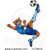 Vector Illustration of Tiger Soccer Football Player Animal Sports Mascot by AtStockIllustration