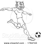 Vector Illustration of Tiger Soccer Football Player Animal Sports Mascot by AtStockIllustration