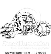 Vector Illustration of Tiger Tennis Player Animal Sports Mascot by AtStockIllustration