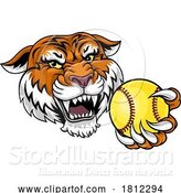 Vector Illustration of Tiger Tennis Player Animal Sports Mascot by AtStockIllustration