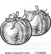 Vector Illustration of Tomatoes Vegetable Vintage Woodcut Illustration by AtStockIllustration