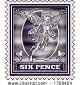 Vector Illustration of Tooth Fairy Postal Letter Postal Postage Stamp by AtStockIllustration