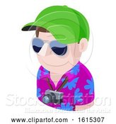 Vector Illustration of Tourist Guy Avatar People Icon by AtStockIllustration
