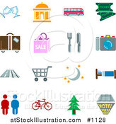 Vector Illustration of Travel Related Icons - Colored Versions by AtStockIllustration