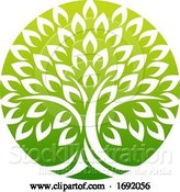 Vector Illustration of Tree Icon Concept of a Stylised Tree with Leaves by AtStockIllustration