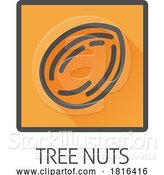 Vector Illustration of Tree Nut Almond Food Allergen Allergy Icon Concept by AtStockIllustration