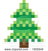 Vector Illustration of Tree Pixel 8 Bit Video Game Art Icon by AtStockIllustration