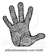 Vector Illustration of Tribal Hand in Black and White by AtStockIllustration