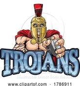 Vector Illustration of Trojan Guy Ice Hockey Sports Team Mascot by AtStockIllustration