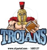 Vector Illustration of Trojan Spartan American Football Sports Mascot by AtStockIllustration