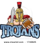Vector Illustration of Trojan Spartan American Football Sports Mascot by AtStockIllustration