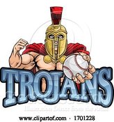 Vector Illustration of Trojan Spartan Baseball Sports Mascot by AtStockIllustration