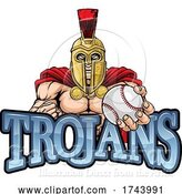 Vector Illustration of Trojan Spartan Baseball Sports Mascot by AtStockIllustration