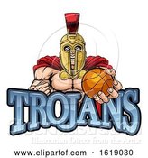 Vector Illustration of Trojan Spartan Basketball Sports Mascot by AtStockIllustration